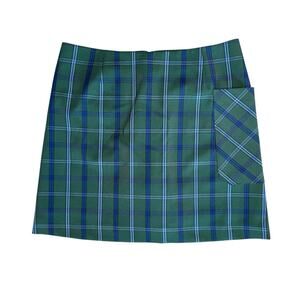 TORY SPORT Women’s Green and Blue Plaid Golf Mini Skirt
